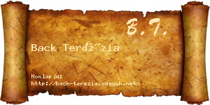 Back Terézia névjegykártya
