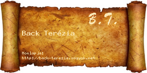 Back Terézia névjegykártya